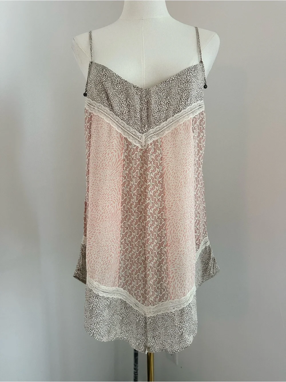 La Perla Women’s Lace-Trim Spaghetti Strap slip dress - Pink & Taupe